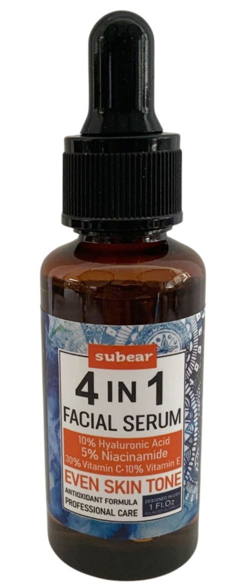4 IN 1 FACIAL SERUM 30% Vitamin C Hyaluronic Acid Niacinamide Vitamin E 30ml/1oz