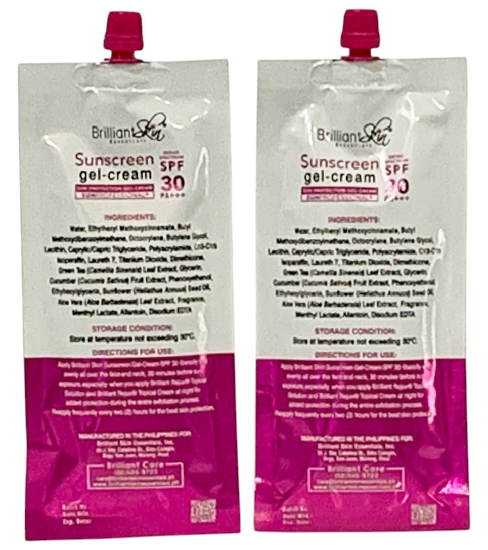 Brilliant Skin Essentials Sunscreen Gel-Cream SPF30 Sachet SET OF 2 (50g each)