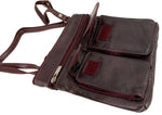 BURGUNDY Cowhide Leather Crossbody Shoulder Bag  Organizer Handbag for Women