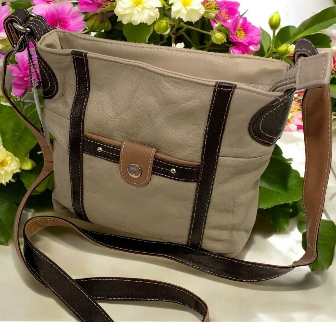 IVORY WOMENS MEDIUM COWHIDE LEATHER CROSS BODY SHOULDER MESSENGER BAG HANDBAG