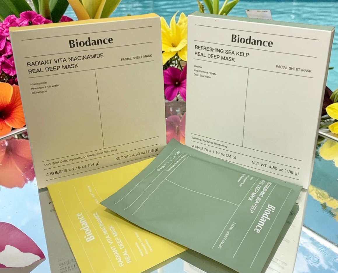 BIODANCE REFRESHING SEA KELP & VITA NIACINAMIDE REAL DEEP MASKS-8 Pack 4 of Each