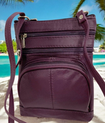 New PURPLE Small Leathers Crossbody Messenger Purse Bag  Adjustable Strap