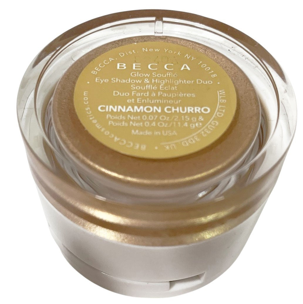 Becca-Chrissy-Glow Souffle Eyeshadow Highlighter Duo-CINNAMON CHURRO NEW
