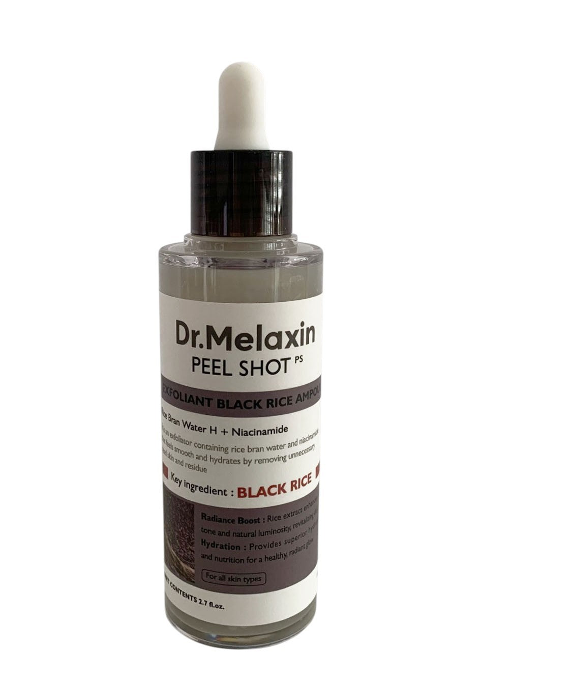 Dr. Melaxin Peel Shot Exfoliant Black Rice Ampoule 2.7oz/80 ml EXP DATE: 8/2028