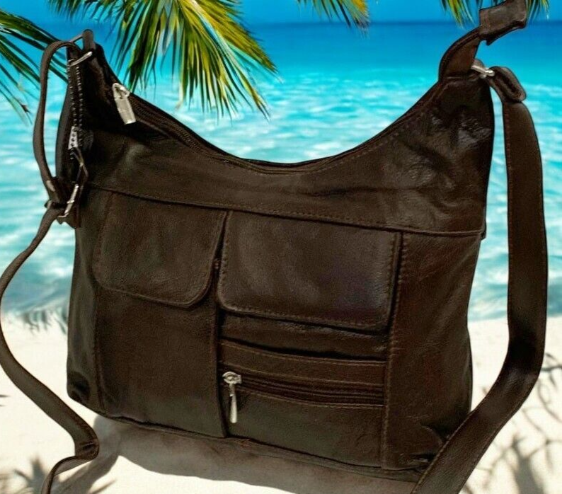 Brown Women Vintage Leather Cross Body Shoulder Bag Handbag Purse Hobo Satchel