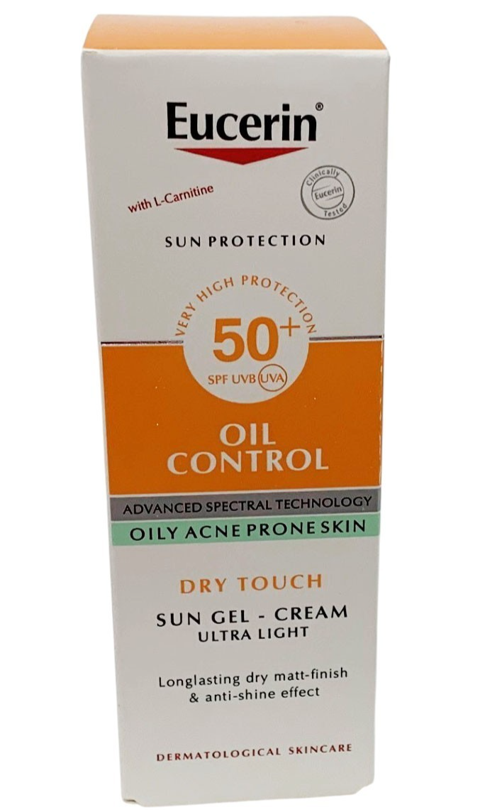 Eucerin Oil Control Dry Touch Sun Gel Cream Ultra Light Acne Skin SPF50+ 50ml