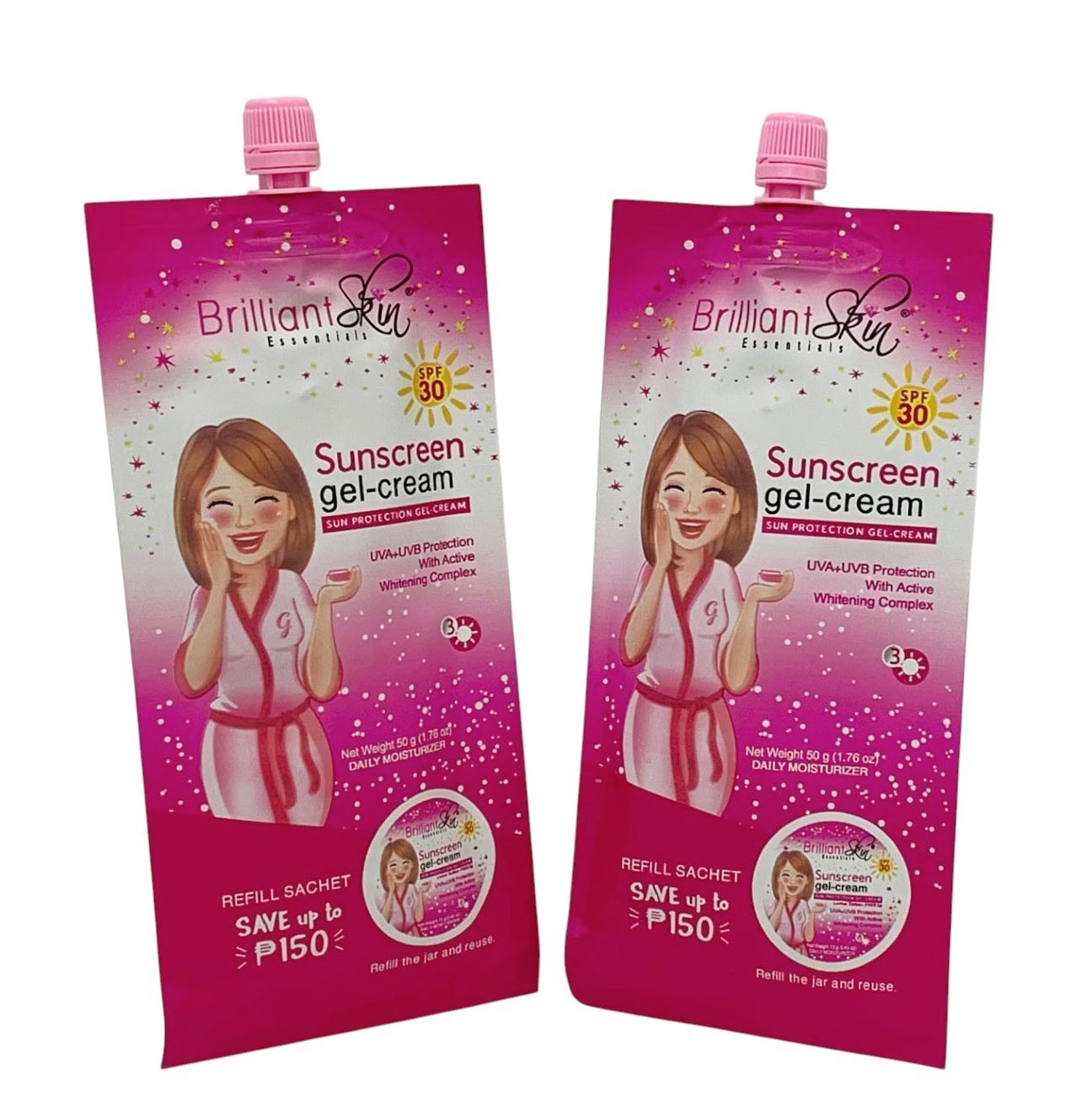 Brilliant Skin Essentials Sunscreen Gel-Cream SPF30 Sachet SET OF 2 (50g each)