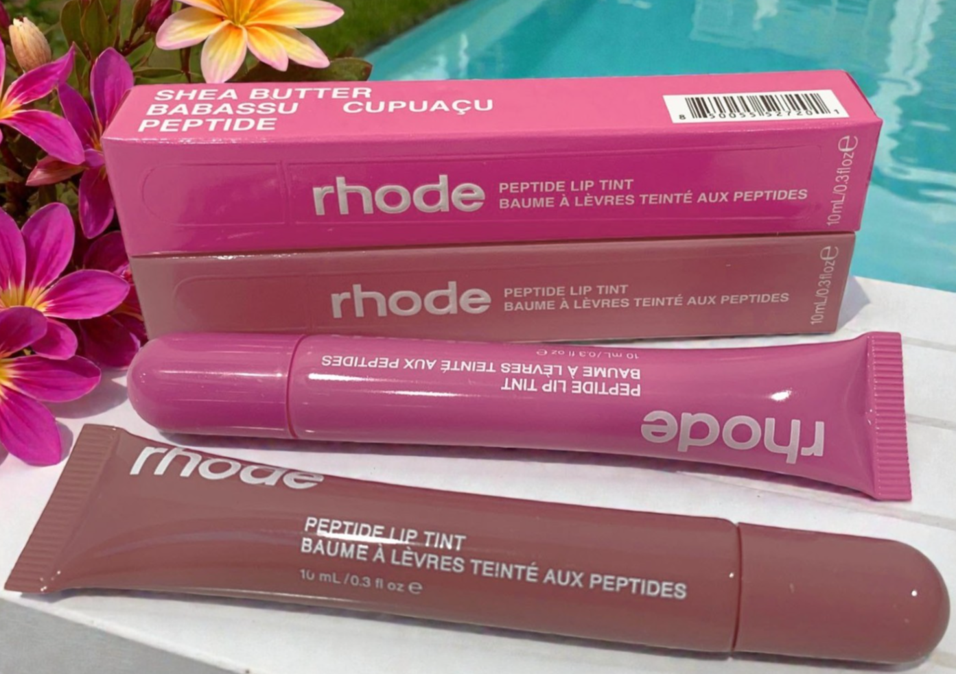 Rhode Peptide Lip Tint 10ml Shea Butter Sheer SET of 2: SALTY TAN & SHORTCAKE