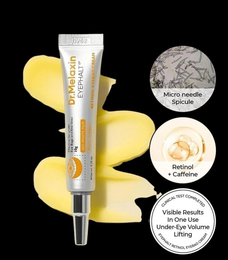 DR Melaxin EYEPHALT RETINOL EYEBAG CREAM, No White Film 0.35oz/10g NEW EXP. 5/28