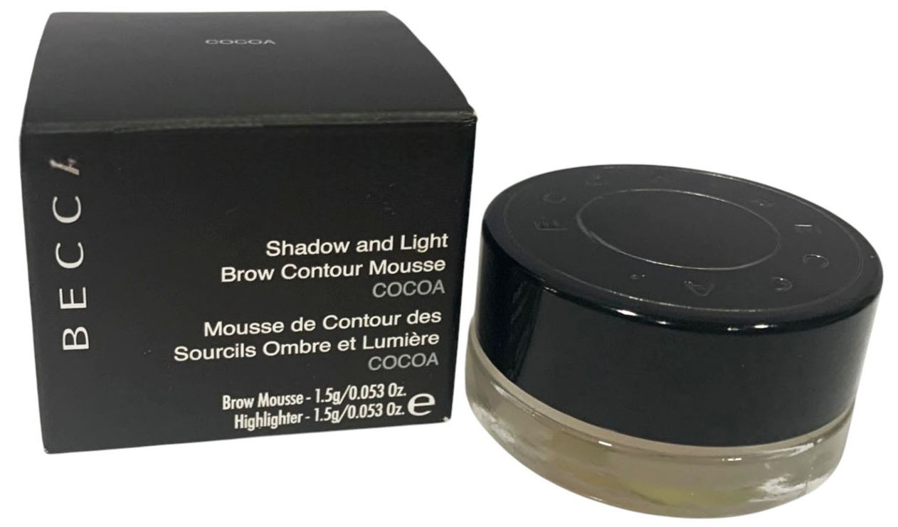 BECCA SHADOW AND LIGHT BROW CONTOUR MOUSSE COCOA 0.053OZ  HIGHLIGHTER 0.053OZ