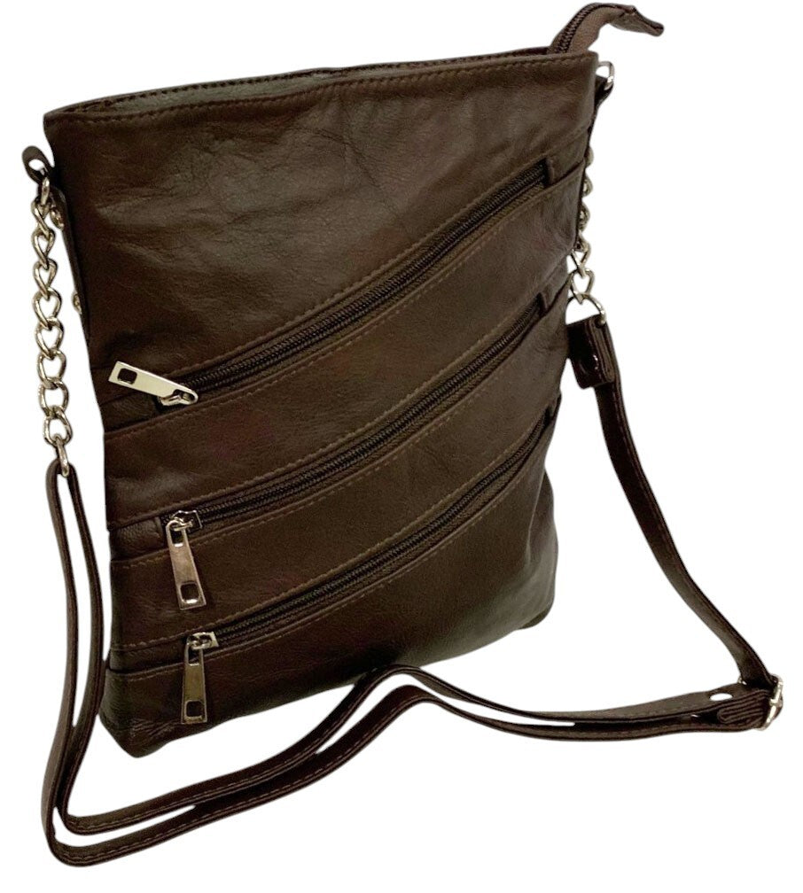 BROWN LARGE SOFT LEATHER MESSENGER SHOULDER BAG CROSS BODY SATCHEL FOR MEN/WOMEN