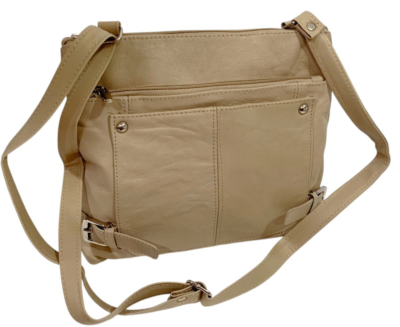 IVORY WOMEN MEDIUM COWHIDE LEATHER CROSS BODY SHOULDER BAG HANDBAG PURSE HOBO