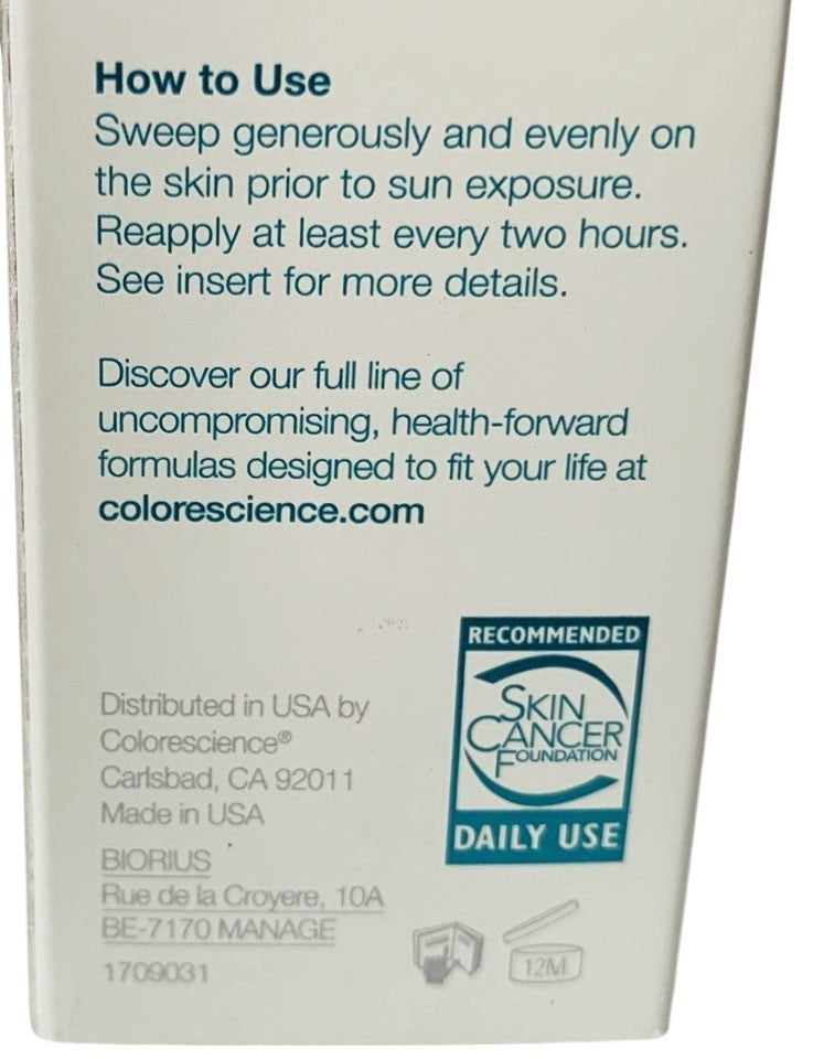 COLORESCIENCE SUNFORGETTABLE BRUSH-ON SUNSCREEN SPF 50 MEDIUM 0.21oz NEW IN BOX