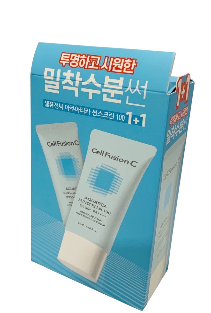 Cell Fusion C Aquatica Sunscreen 100 SPF50+/PA++++ Hydrating Sun Cream Set of 2