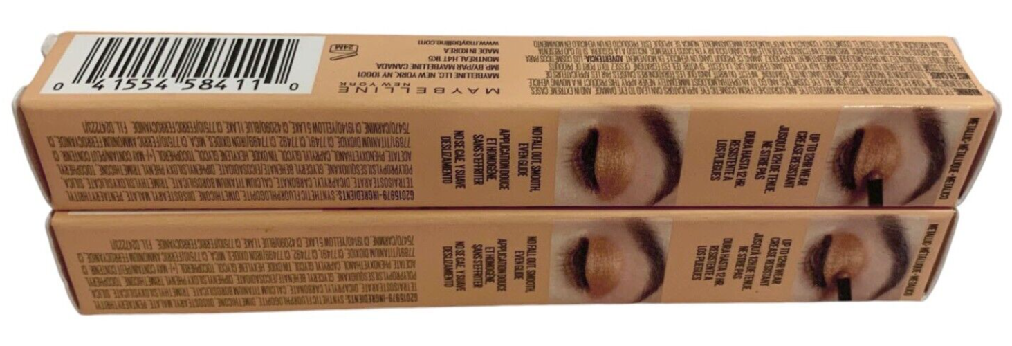 2- MAYBELLINE COLOR STRIKE CREAM TO POWDER EYE SHADOW PEN 0.012oz 35 Flash Metal