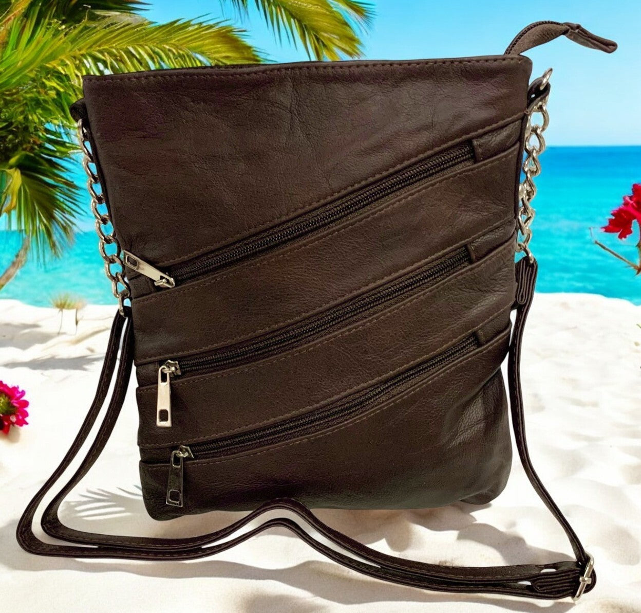 BROWN LARGE SOFT LEATHER MESSENGER SHOULDER BAG CROSS BODY SATCHEL FOR MEN/WOMEN