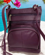 New PURPLE Small Leathers Crossbody Messenger Purse Bag  Adjustable Strap