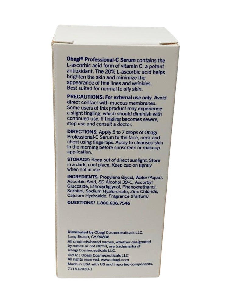 Obagi Professional-C 20% Vitamin C Serum - 1oz - New In Box - Sealed