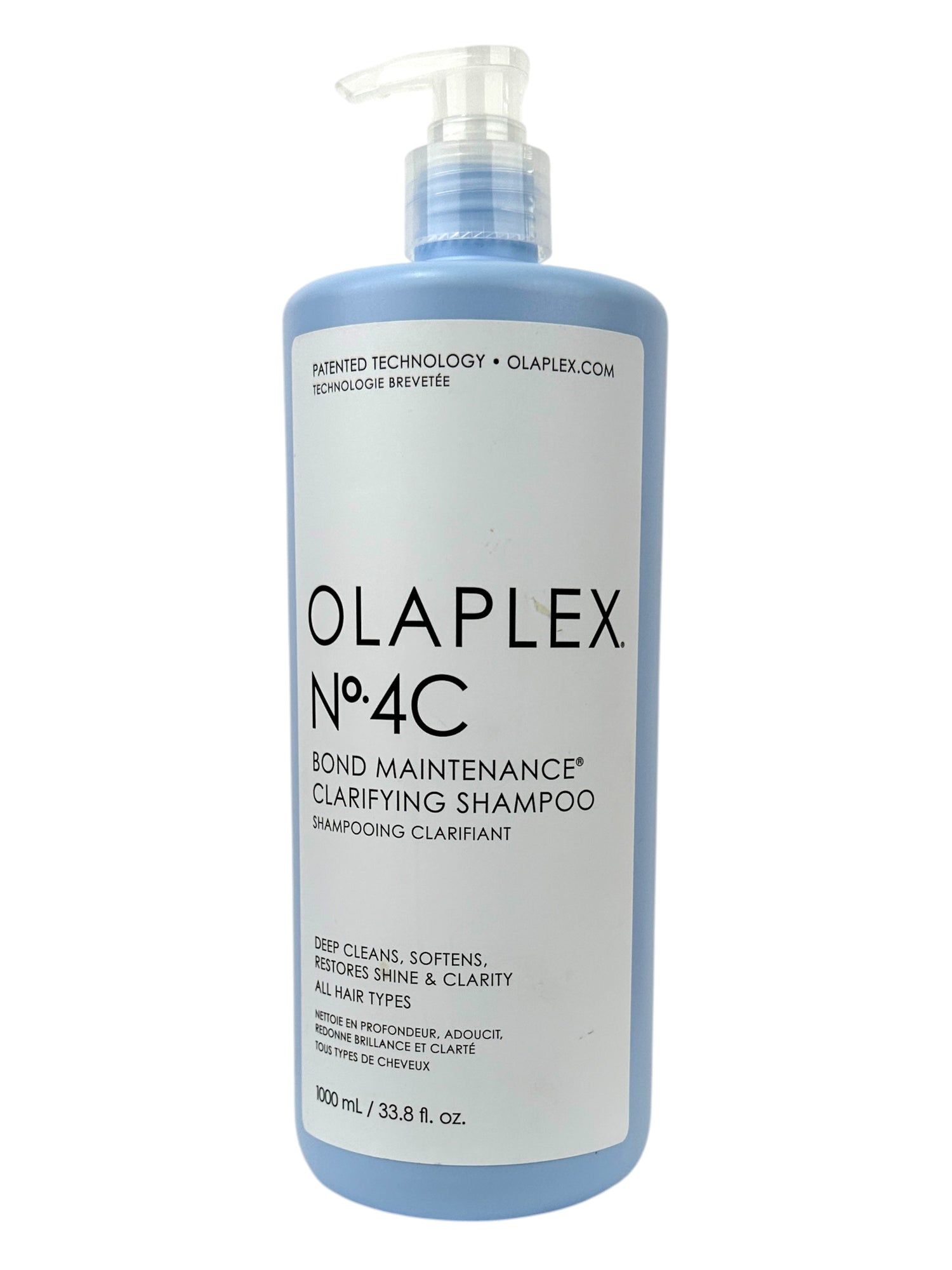 Olaplex No.4C Bond Maintenance Clarifying Shampoo bottle on a white background