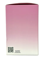 Gradient pink to white box with QR code and text on a white background