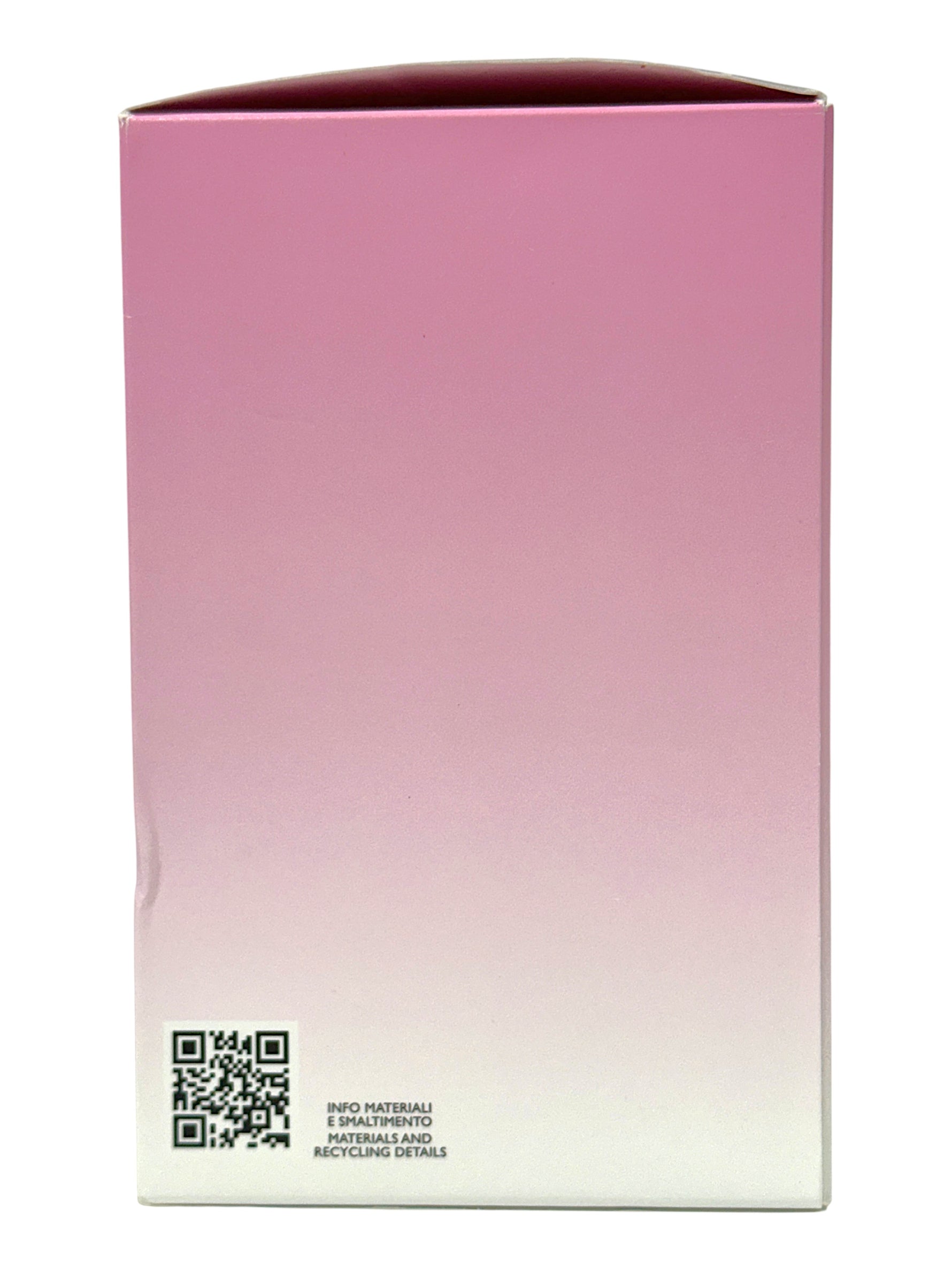 Gradient pink to white box with QR code and text on a white background