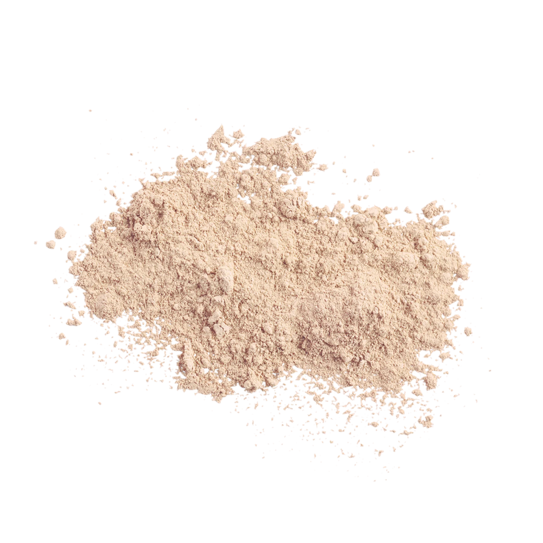 Beige powder on a white background