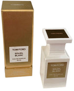 Tom Ford Soleil Blanc perfume bottle and packaging on a white background