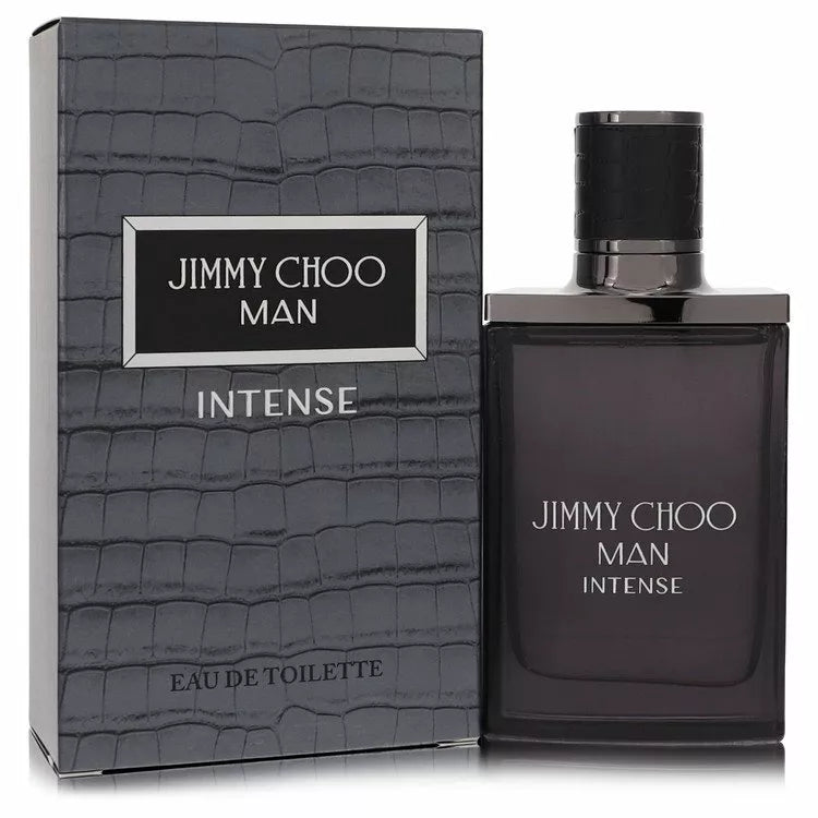 Jimmy Choo Man Intense perfume bottle and packaging on a white background