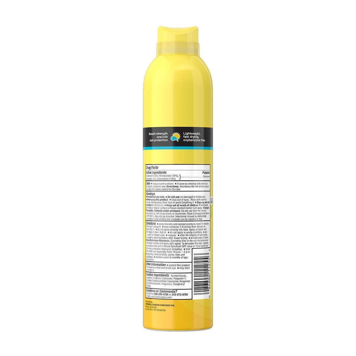 Yellow spray bottle with a label on a white background