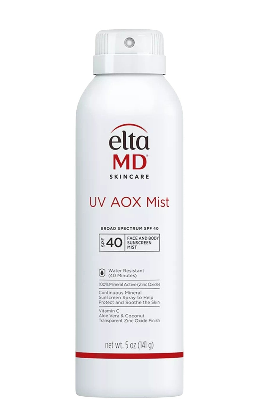 Eltma MD UV AOX Mist sunscreen spray on a white background