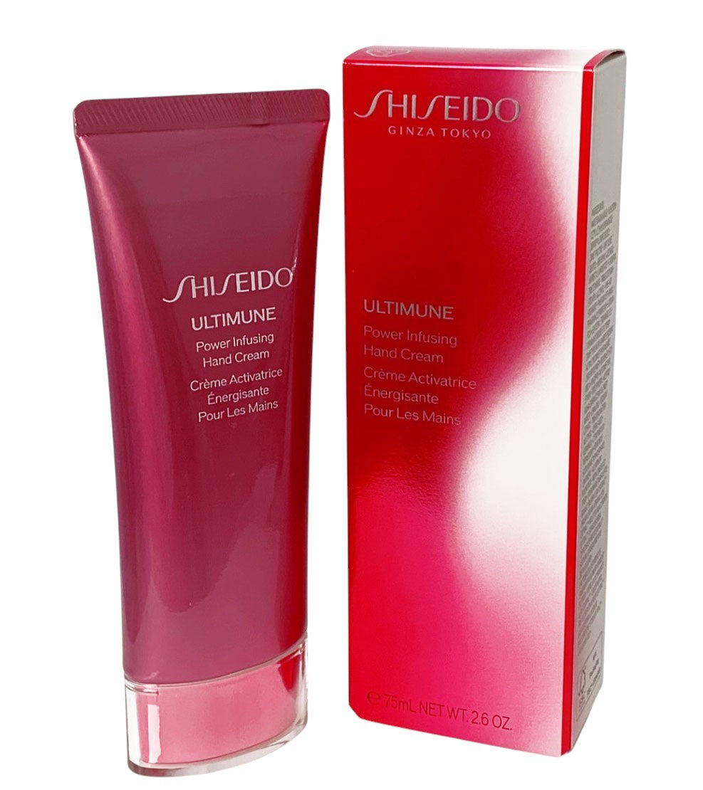 Shiseido Ultimune Power Infusing Hand Cream with packaging on a white background