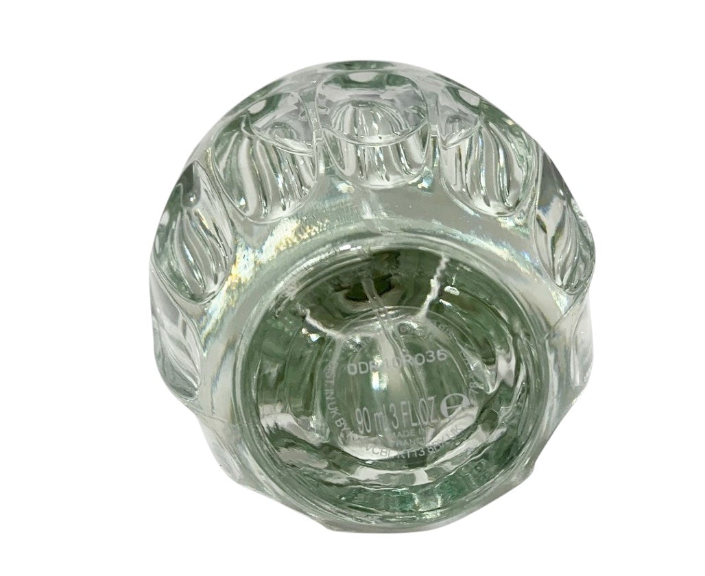 Clear glass light bulb socket on a white background