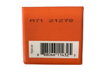 Orange textured box with a barcode label on a white background