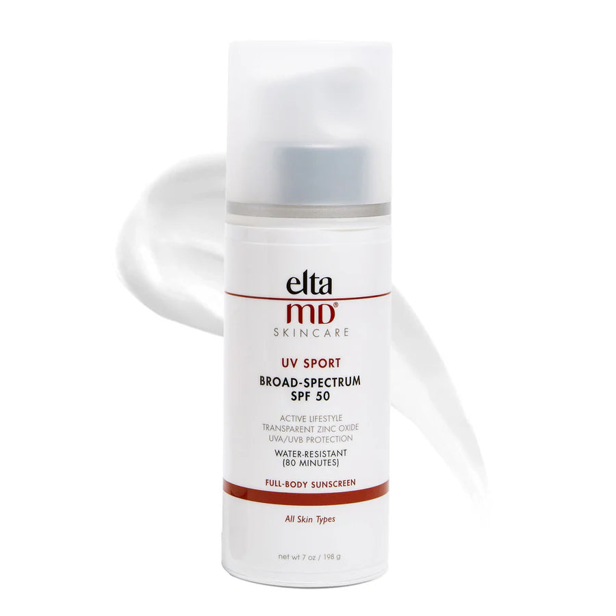 EltaMD UV Sport Broad-Spectrum SPF 50 sunscreen bottle on a white background