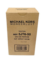 Michael Kors Wonderlust perfume tester packaging on a white background